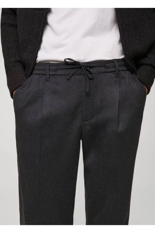 Брюки с кулиской и складками, стандартный крой - 8