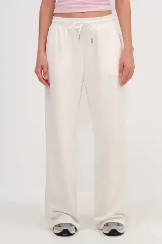Брюки спортивные модальные на резинке EŞF11053-K5-Ekru - Modazone (1)