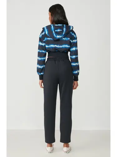 Брюки спортивные с плиссировкой на поясе и штанинах 810 темно-синие-темно-синие - 3