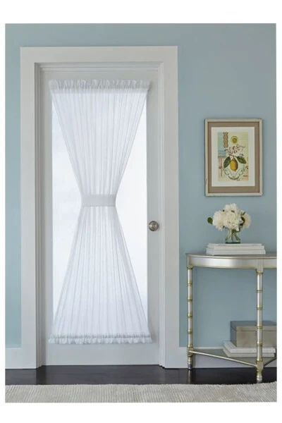 Briz Rod Ultra Pleated Plain Voile Curtain Suitable for Doors & Windows, Includes 2 Accessories - 1