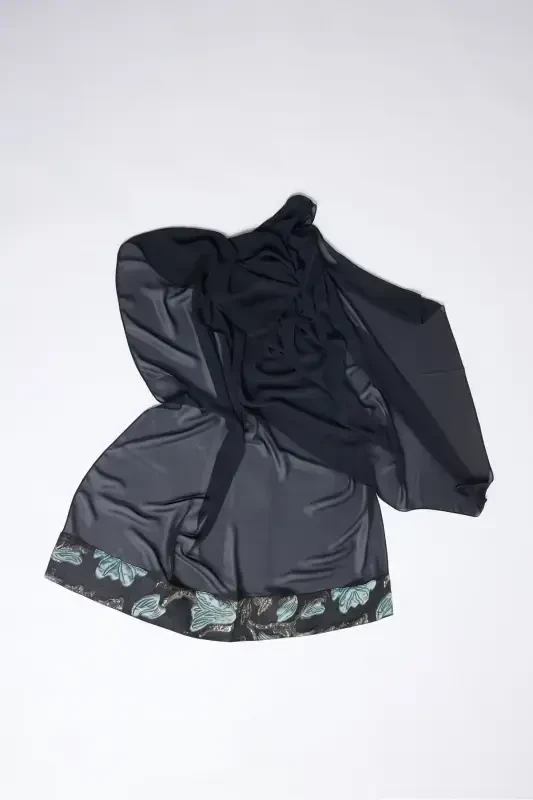 Brokar Garnili Abaya Qora & Ro'mol-qora - 8