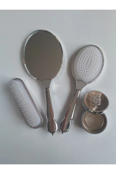 Broken White Bridal Trunk Mirror Comb Set Kit / Dowry - 3