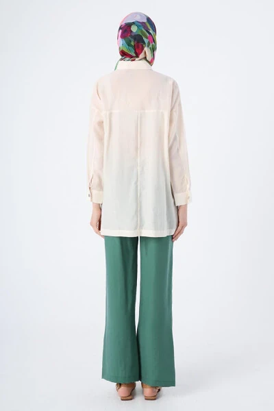 Broken White Relaxed Fit Blend Shirt Tunic - 14