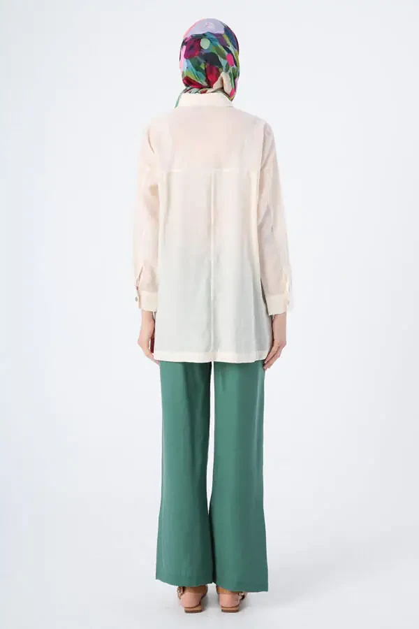 Broken White Relaxed Fit Blend Shirt Tunic - 14