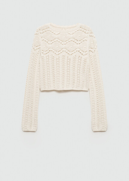 Broken white sweater with fine knit details - 8