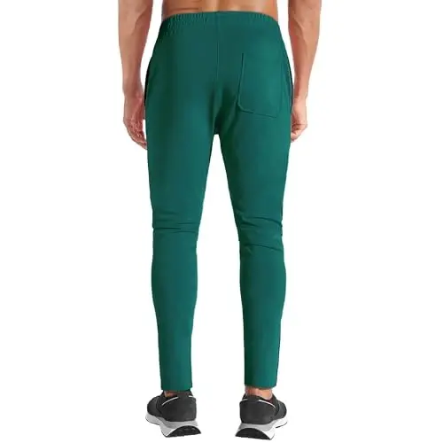 BROKIG erkaklar uchun Zip Joggers shim - Kundalik sport zalida mashg'ulot uchun shimlar Qulay toraygan sport shimlar cho'ntaklar bilan - 3