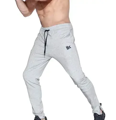 BROKIG Erkaklar Zip Jogger Shimlar - Kundalik Sport Zalida Mashq Trek Shimlar Qulay Toraytirilgan Sport Shimlari cho'ntaklar bilan - 6