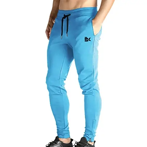 BROKIG Men's Zip Joggers Casual Gym Workout Track Pants - 1