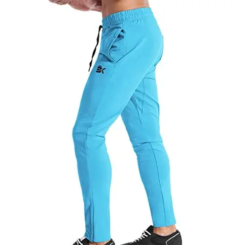 BROKIG Men's Zip Joggers Casual Gym Workout Track Pants - 3