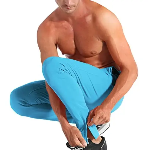 BROKIG Men's Zip Joggers Casual Gym Workout Track Pants - 4