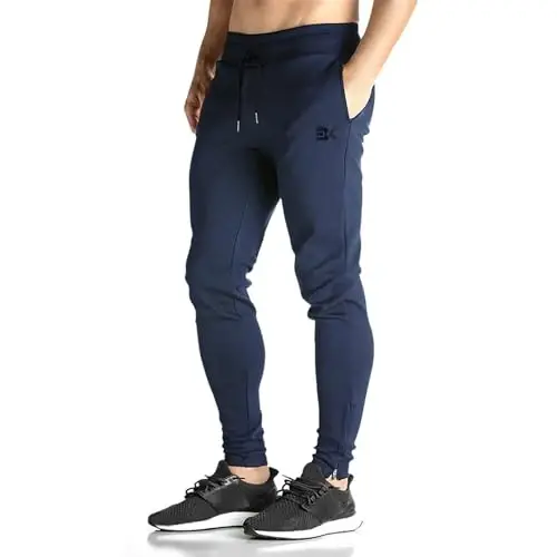 BROKIG Mens Zip Joggers Pants - Casual Gym Workout Track Pants Comfortable Slim Fit Tapered Sweatpants with Pockets - 1
