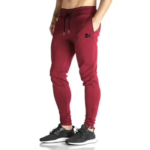 BROKIG Men's Zip Joggers Casual Gym Workout Track Pants 