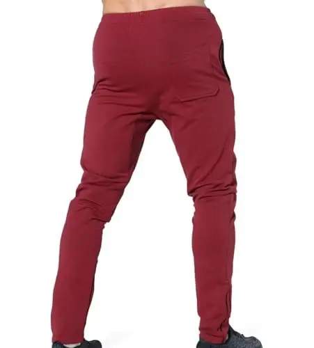 BROKIG Men's Zip Joggers Casual Gym Workout Track Pants - 4
