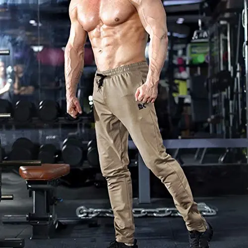 BROKIG Mens Zip Joggers Pants - Casual Gym Workout Track Pants Comfortable Slim Fit Tapered Sweatpants with Pockets - 4
