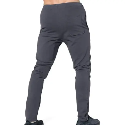 BROKIG Men's Zip Joggers Casual Gym Workout Track Pants | Slim Tapered Fit Breathable Stretch Athletic Track Pants for Sport Training Running Hiking and Daily Active or Causal Wear - 3