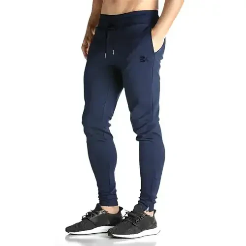 BROKIG Mens Zip Joggers Pants - Casual Gym Workout Track Pants Comfortable Slim Fit Tapered Sweatpants with Pockets 