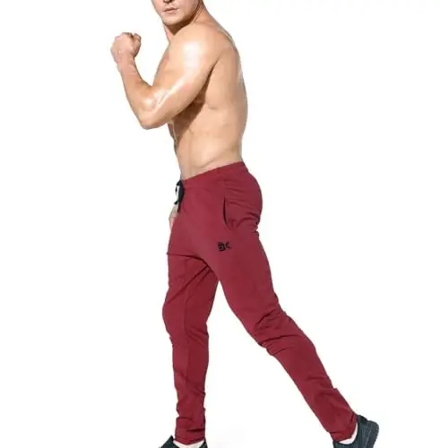 BROKIG Mens Zip Joggers Shim - Kundalik Sport Zal Mashg'ulot Trubkasi Qulay Tor Fit Tapered Sport Shim cho'ntaklari bilan - 3