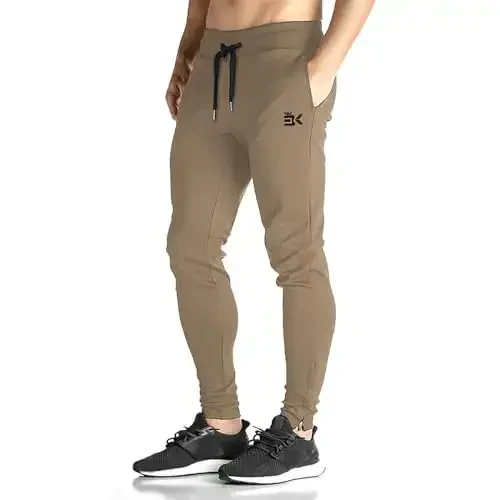 BROKIG Mens Zip Joggers Shim - Kundalik sport zalida mashq qilish uchun shimlar, qulay tor kesilgan sport shimlari cho'ntaklar bilan 
