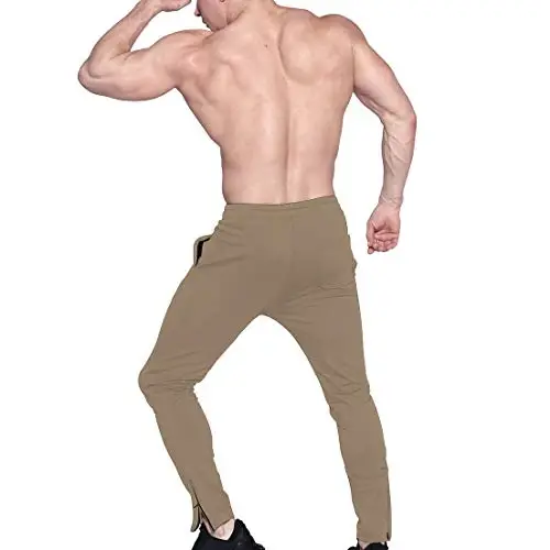 BROKIG Mens Zip Joggers Shim - Kundalik sport zalida mashq qilish uchun shimlar, qulay tor kesilgan sport shimlari cho'ntaklar bilan - 5