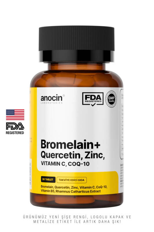 Bromelain Ananas +QUERCETİN +ZİNC + COQ-10 + VİTAMİN C SÜPER BROMELAIN FORMÜL 1000mg - 1