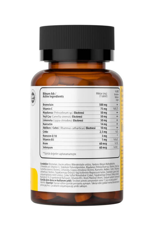 Bromelain Ananas +QUERCETİN +ZİNC + COQ-10 + VİTAMİN C SÜPER BROMELAIN FORMÜL 1000mg - 2