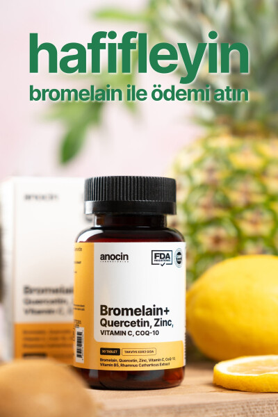 Bromelain Ananas + Kuersetin + Çinko + COQ-10 + C Vitamini Süper Bromelain Formülü - 3