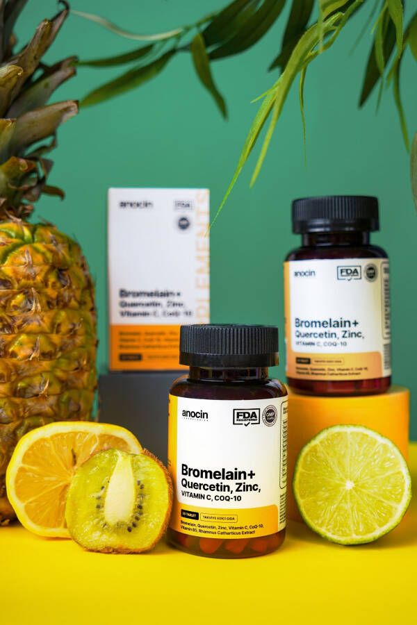 Bromelain Ananas + Kuersetin + Çinko + COQ-10 + C Vitamini Süper Bromelain Formülü - 6