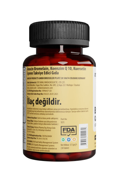 Bromelain Ananas + Kuersetin + Çinko + COQ-10 + C Vitamini Süper Bromelain Formülü - 8