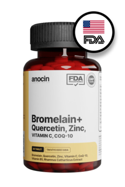 Bromelain Pineapple + Quercetin + Zinc + COQ-10 + Vitamin C Super Bromelain Formula - 1