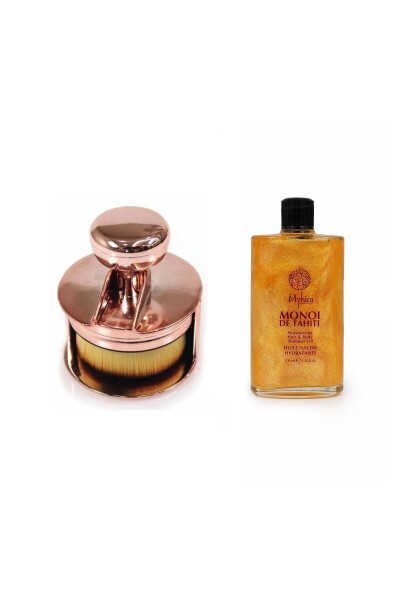 Bronz Işıltı Fondöten Fırçası 247 + Işıltılı Saç & Vücut Nemlendirici Yağ - 100 ml - 1