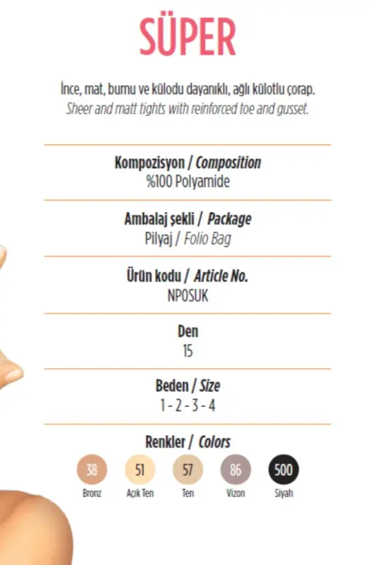 BRONZE/ Bronze Size 38. Great. MAT. 15 Den. Thin, durable toe and panty, sheer tights. -BRONZE 38 - 4