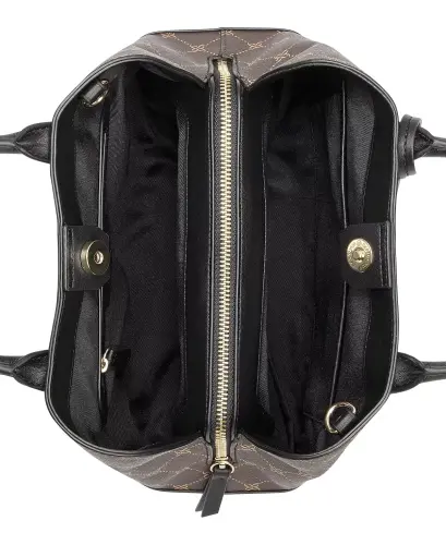 Brooklyn Jet Set Satchel-Brown, Black Logo - 5