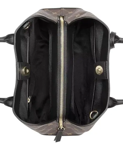 Brooklyn Jet Set Satchel-Brown, Black Logo - 4