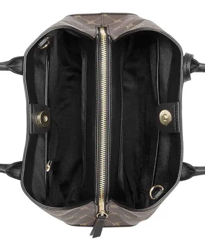 Brooklyn Jet Set Satchel-Brown, Black Logo - 4