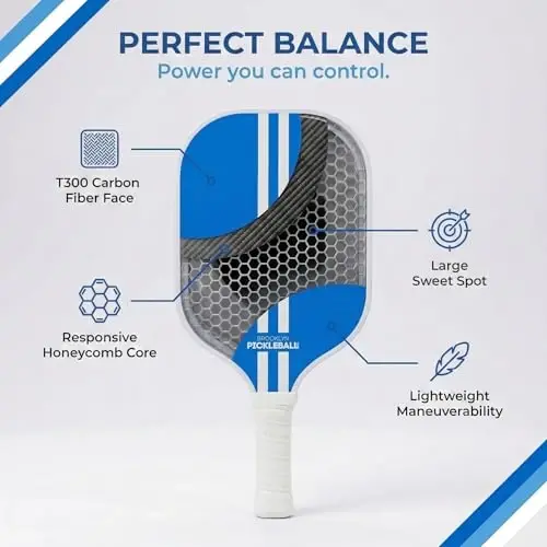 Brooklyn Pickleball Co. | Premium Carbon Fiber Paddle | USAPA Approved | Honeycomb Core | Cushioned Grip | Single Pickle-Ball Racket | 2025 Stylish Pickle Ball Paddles for All Skill Levels - 3