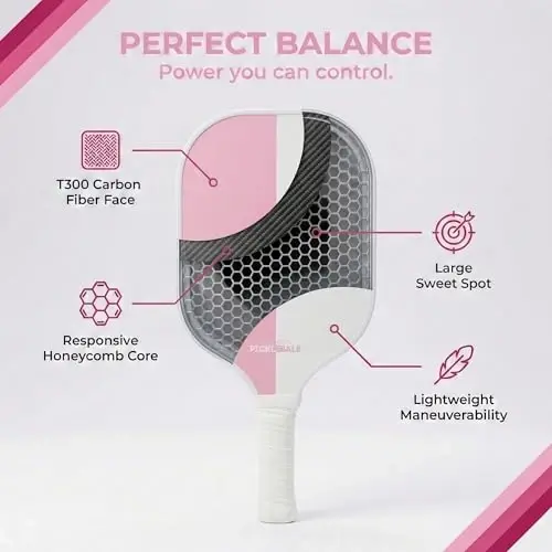 Brooklyn Pickleball Co. | Premium Carbon Fiber Paddle | USAPA Approved | Honeycomb Core | Cushioned Grip | Single Pickle-Ball Racket | 2025 Stylish Pickle Ball Paddles for All Skill Levels - 2