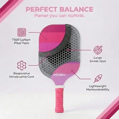 Brooklyn Pickleball Co. | Premium Carbon Fiber Paddle | USAPA Approved | Honeycomb Core | Cushioned Grip | Single Pickle-Ball Racket | 2025 Stylish Pickle Ball Paddles for All Skill Levels - BROOKLYN PICKLEBALL CO. (1)