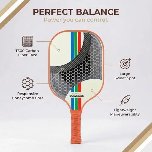 Brooklyn Pickleball Co. | Premium Carbon Fiber Paddle | USAPA Approved | Honeycomb Core | Cushioned Grip | Single Pickle-Ball Racket | 2025 Stylish Pickle Ball Paddles for All Skill Levels - 3
