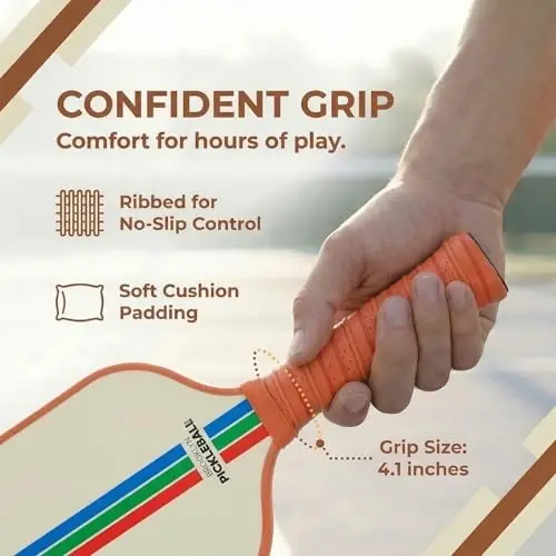 Brooklyn Pickleball Co. | Premium Carbon Fiber Paddle | USAPA Approved | Honeycomb Core | Cushioned Grip | Single Pickle-Ball Racket | 2025 Stylish Pickle Ball Paddles for All Skill Levels - 5