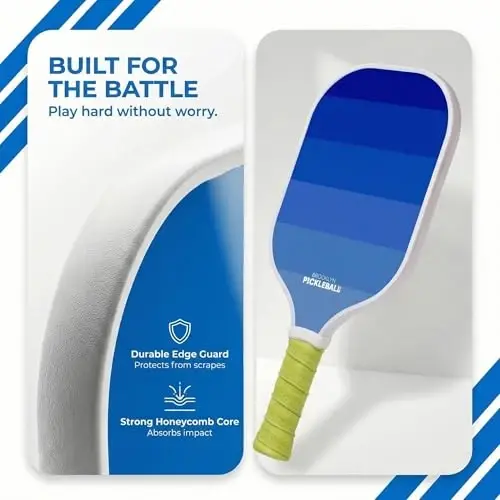 Brooklyn Pickleball Co. – Carbon Fiber Pickleball Paddles – USAPA Approved, Honeycomb Core, Cushioned Grip, Lightweight Design – Single Paddles & Paddle Sets - 4