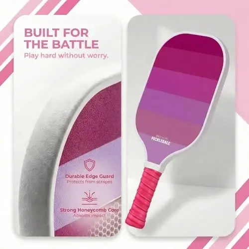 Brooklyn Pickleball Co. – Carbon Fiber Pickleball Paddles – USAPA Approved, Honeycomb Core, Cushioned Grip, Lightweight Design – Single Paddles & Paddle Sets - 3