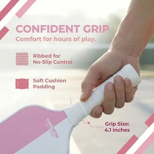 Brooklyn Pickleball Co. | Premium Karbon tolali eshkak | USAPA tomonidan tasdiqlangan | Asalari uyasi yadrosi | Yumshoq tutqich | Yagona Pickle-Ball raketkasi | Barcha mahorat darajalari uchun 2025 ta zamonaviy Pickle Ball eshkaklari - 5