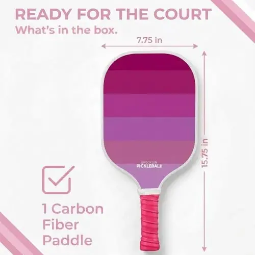 Brooklyn Pickleball Co. | Premium uglerod tolali paddle | USAPA tomonidan tasdiqlangan | Asalari uyasi yadrosi | Yumshoq tutqich | Yagona Pickle-Ball raketkasi | Barcha mahorat darajalari uchun 2025 yilgi zamonaviy Pickle Ball eshkaklari - 4