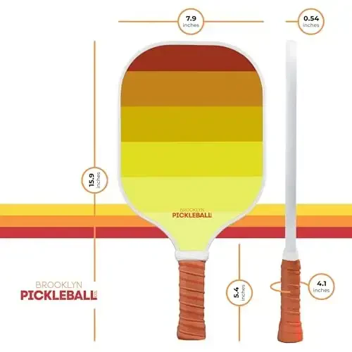 Brooklyn Pickleball Co. | Premium uglerod tolali paddle | USAPA tomonidan tasdiqlangan | Asalarichilik uyasi | Yumshoq tutqich | Yagona Pickle-Ball raketkasi | Barcha mahorat darajalari uchun 2025 zamonaviy Pickle Ball eshkak eshish moslamalari - 4