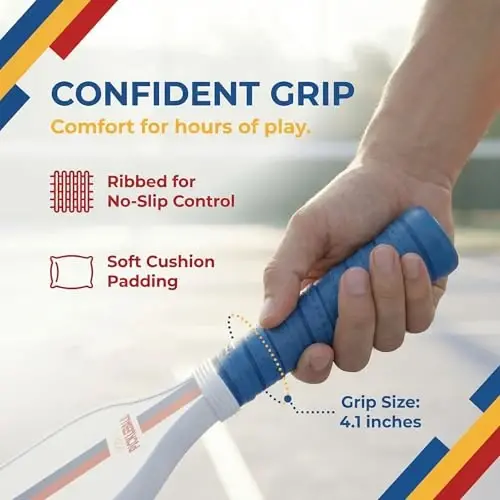 Brooklyn Pickleball Co. | Сертифицированная USAPA Кевларовая Пледл-Ракета | Сотовая структура | Ребристая комфортная ручка с мягкой подушкой | Одна Пледл-Ракета - 5