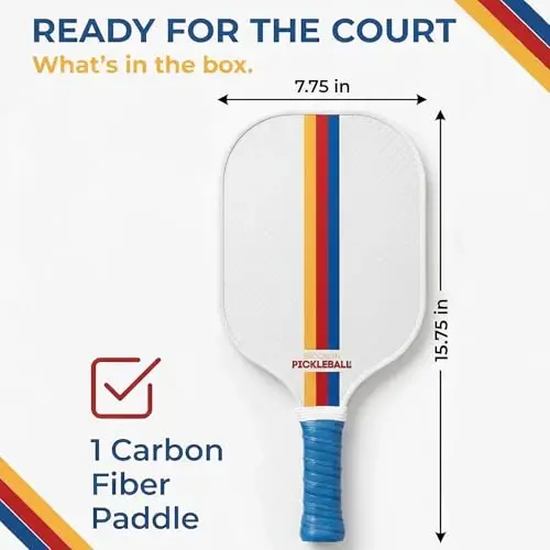Brooklyn Pickleball Co. | USAPA tomonidan tasdiqlangan uglerod tolali Pickleball raketkasi | Ari uyasi yadrosi | Yivli qulaylik yostiq ushlash | Bitta Pickleball raketkasi - 6