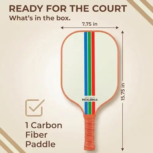 Brooklyn Pickleball Co. | Premium Carbon Fiber Paddle | USAPA Approved | Honeycomb Core | Cushioned Grip | Single Pickle-Ball Racket | 2025 Stylish Pickle Ball Paddles for All Skill Levels - 6