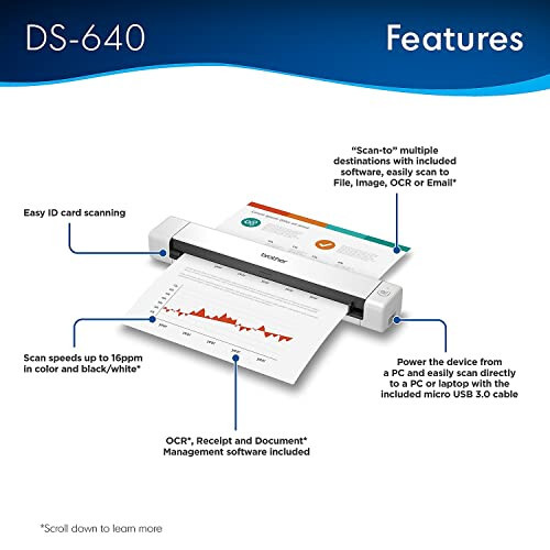 Brother DS-640 Kompakt Mobil Doküman Tarayıcı (Model: DS640) - 3