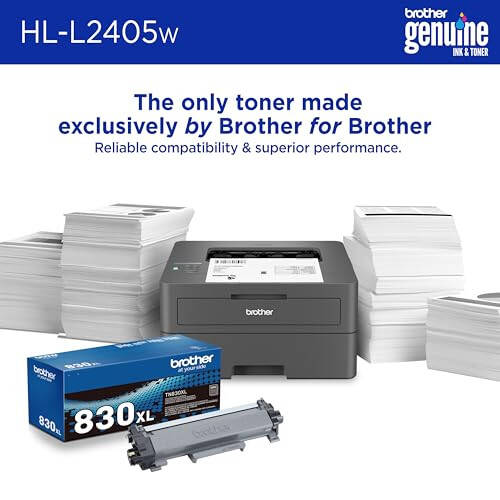 Brother HL-L2405W Simsiz Kompakt Monoxrom Lazer Printeri, Mobil Bosib Chiqarish, Qora va Oq Chiqish | Yangilash Obunasi Sinash Muddati (1)ni O'z Ichiga Oladi, Modazone Dash To'ldirishga Tayyor - 4