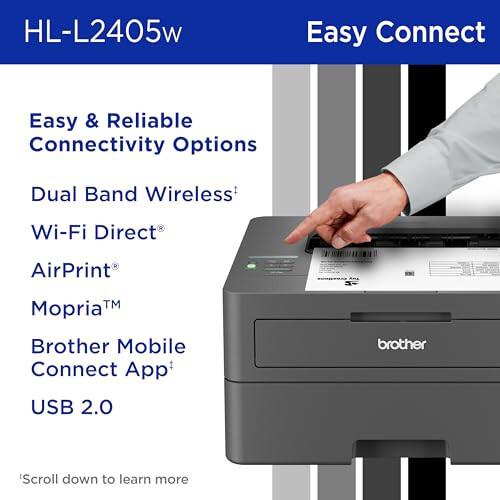 Brother HL-L2405W Wireless Compact Monochrome Laser Printer with Mobile Printing, Black & White Output | Includes Refresh Subscription Trial(1), Modazone Dash Replenishment Ready - 6